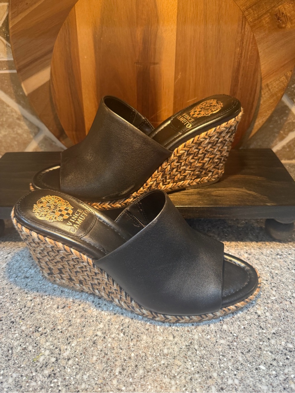 Vince Camuto black wedge Sandal - NWOT - no box 
Size 9.5. Never worn !